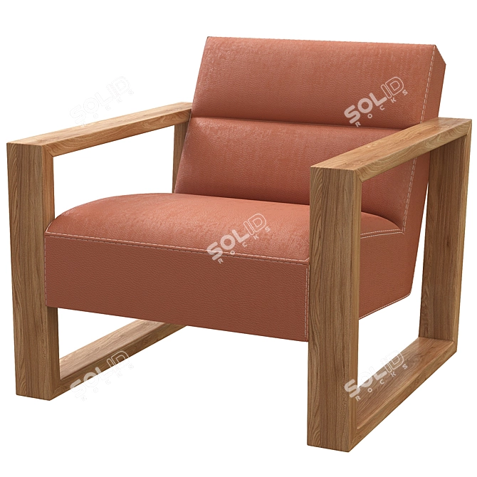 Sleek Bond Leather Chair 3D model image 3