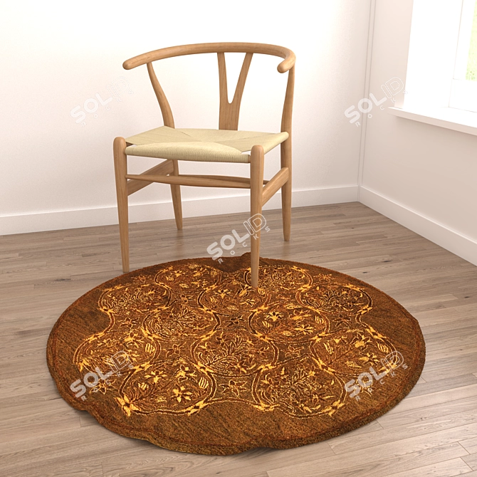 Round Rugs Set with VRayFur 3D model image 6
