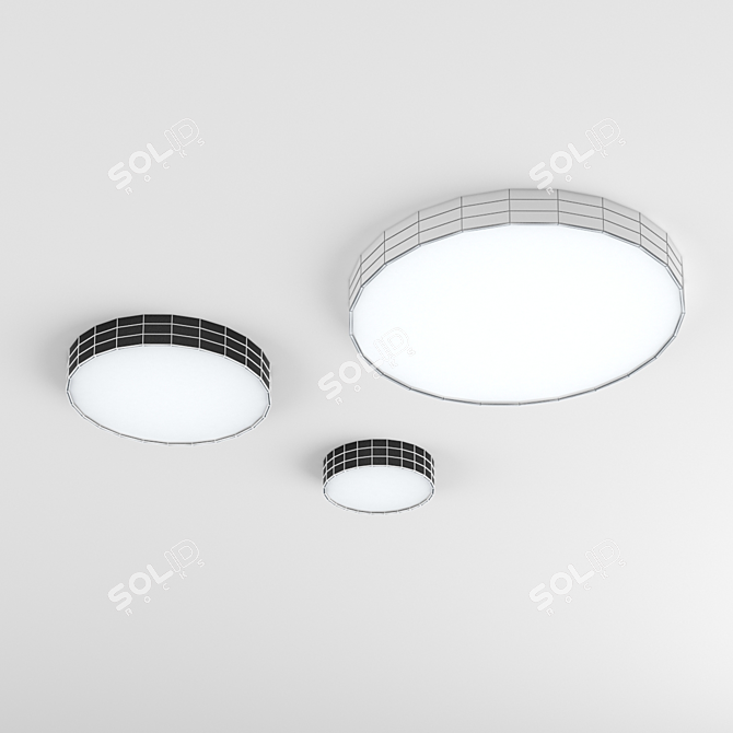 Title: Flat Round LED Ceiling Luminaire by ANCARD 3D model image 2