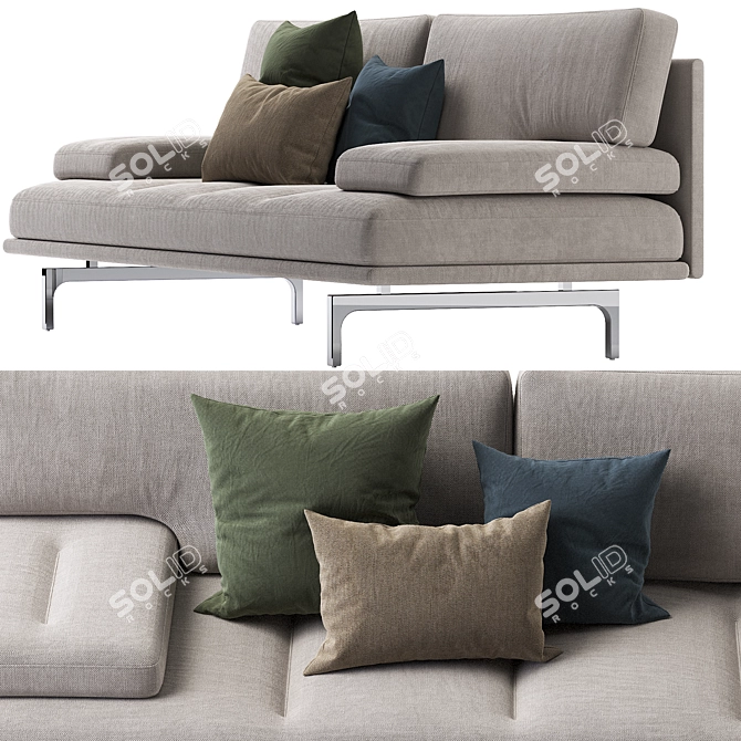 Sleek Zanotta Milano 1039 Sofa 3D model image 4