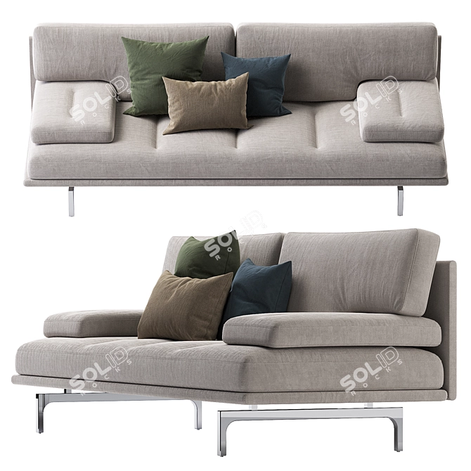 Sleek Zanotta Milano 1039 Sofa 3D model image 5