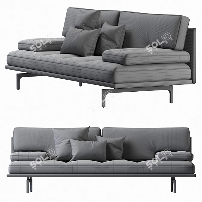 Sleek Zanotta Milano 1039 Sofa 3D model image 6