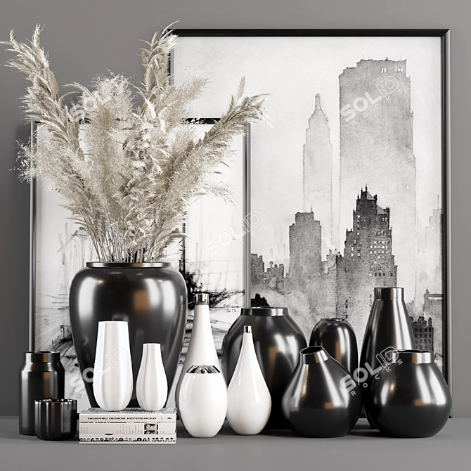 Monochrome Charm - Decor Set 3D model image 1