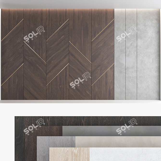 Decorative Panel Set - Elegant Wall Decor 3D model image 1