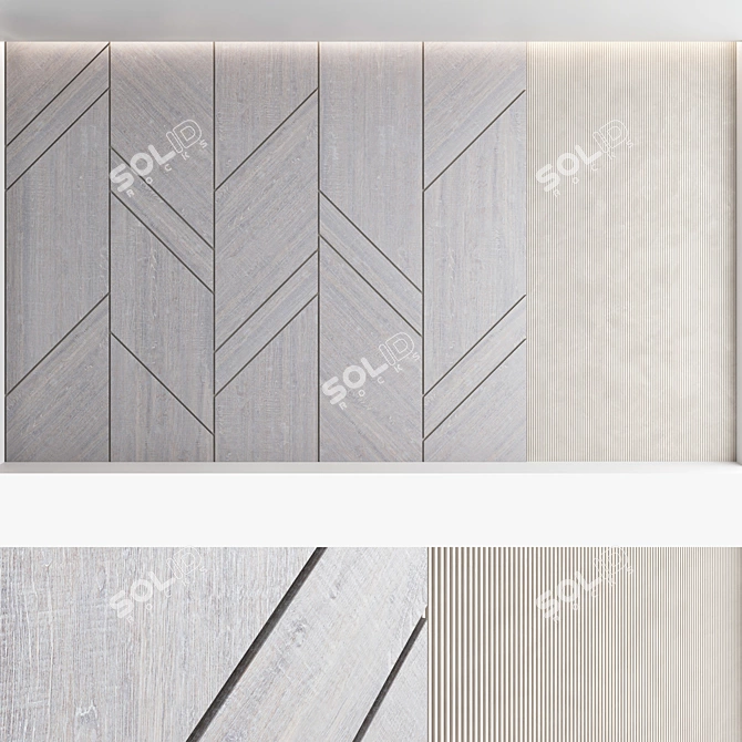 Decorative Panel Set - Elegant Wall Decor 3D model image 3