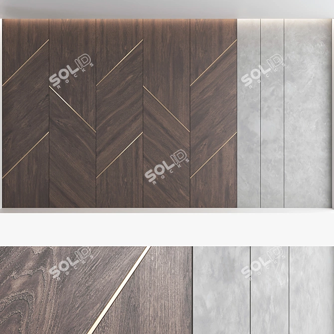 Decorative Panel Set - Elegant Wall Decor 3D model image 5