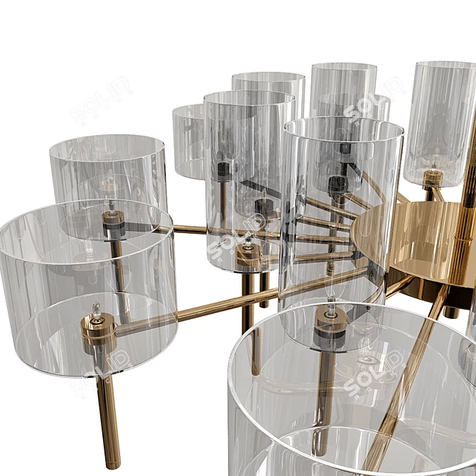 Spillray Chandelier: Elegant Lighting Solution 3D model image 2
