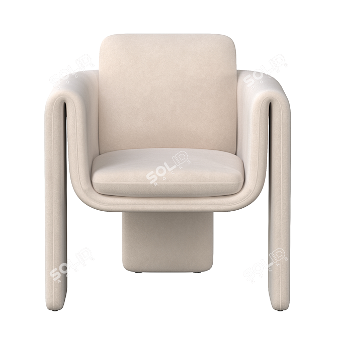 Velvet Floria Armchair 3D model image 2