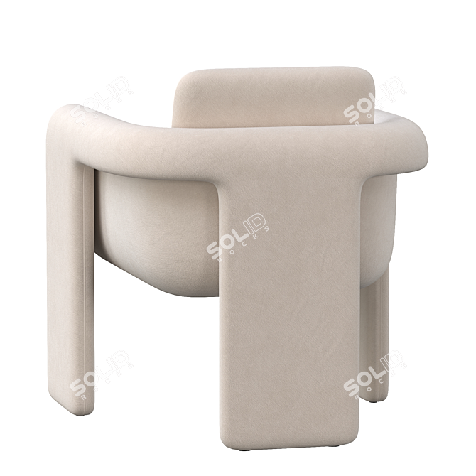 Velvet Floria Armchair 3D model image 4