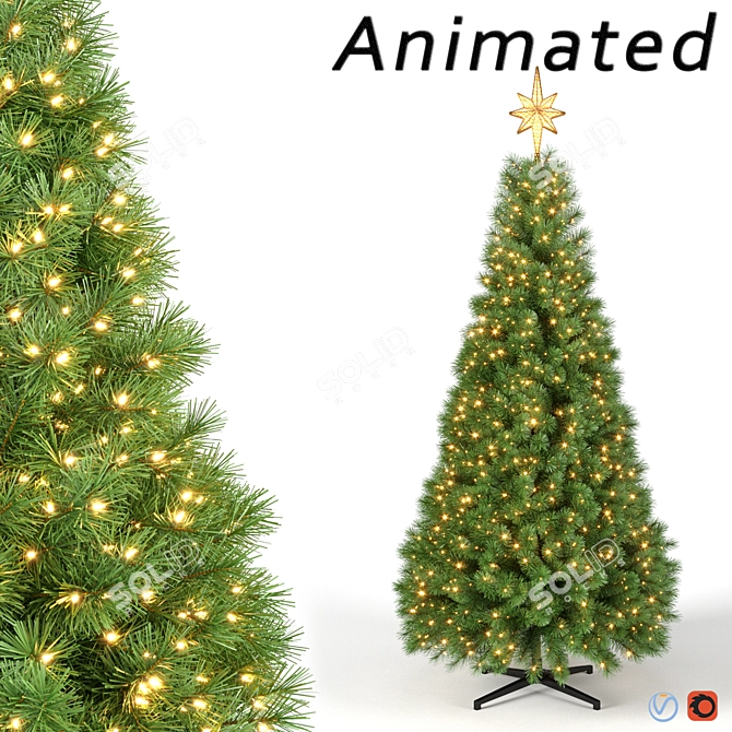 Animated Christmas Tree - 275cm 3D model image 1