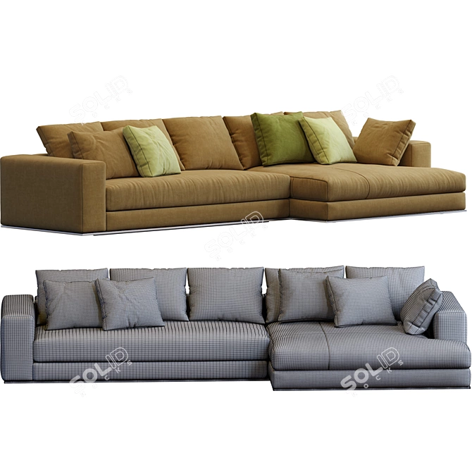 Elegant Modern Hamilton Sofa 3D model image 5