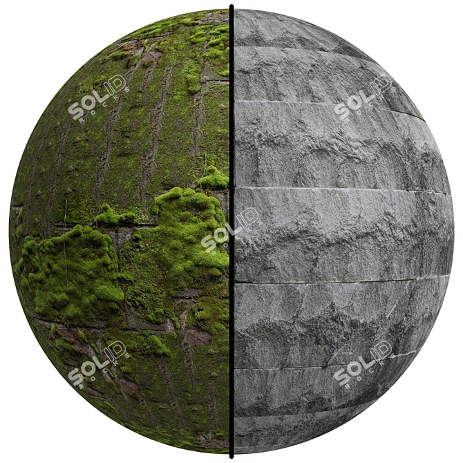 Seamless Stone Wall | 2 Designs 3D model image 1