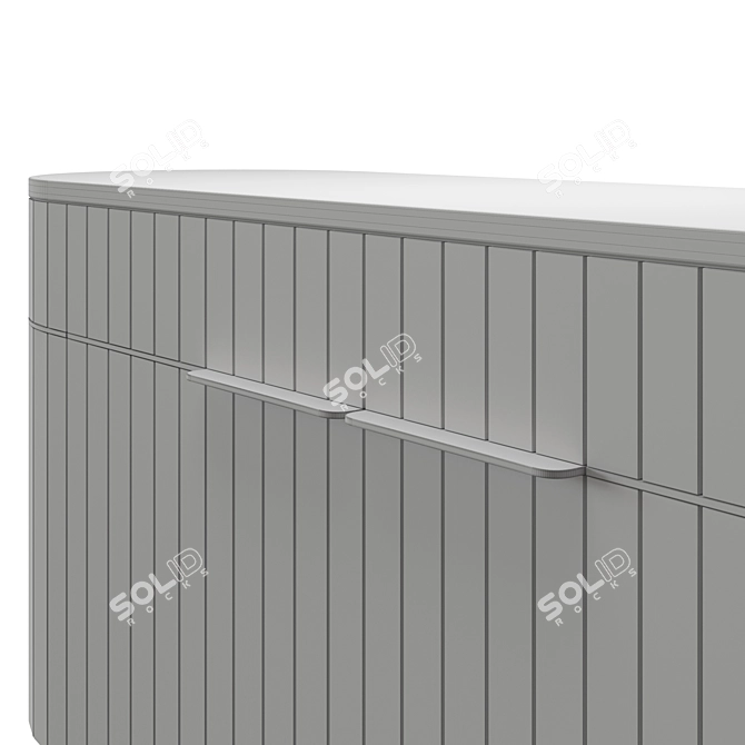 Elegant Mango Wood and Marble Sideboard 3D model image 3