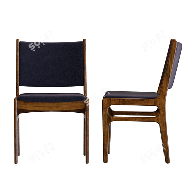 Elegant Blythe Square Back Chair 3D model image 3