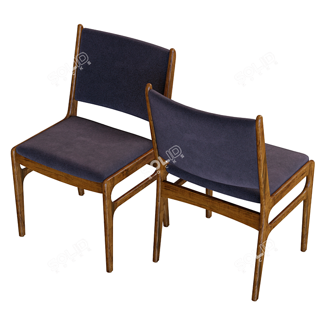 Elegant Blythe Square Back Chair 3D model image 4