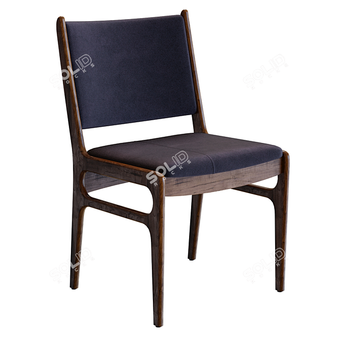 Elegant Blythe Square Back Chair 3D model image 8