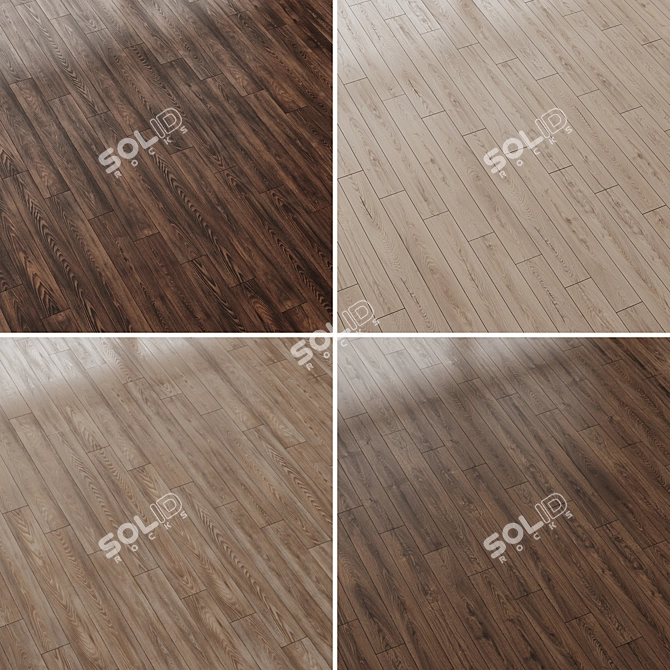 Heritage Chestnut & Oak Wood Flooring Set 3D model image 2