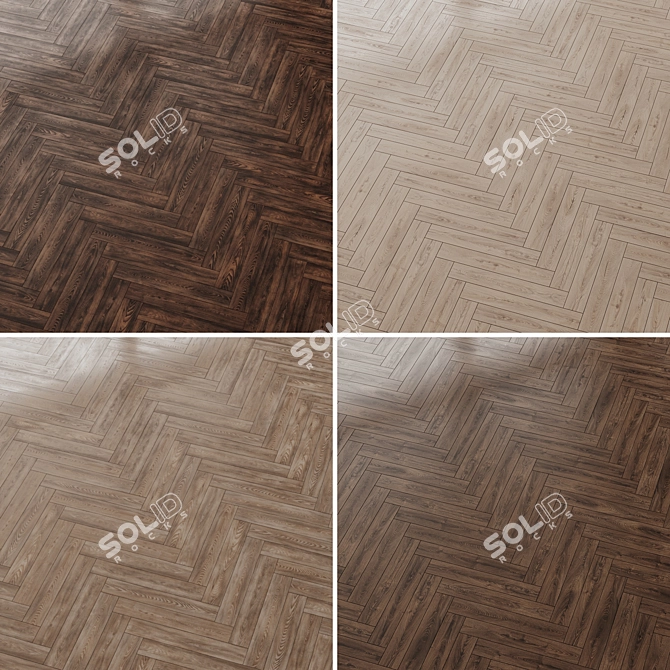 Heritage Chestnut & Oak Wood Flooring Set 3D model image 5