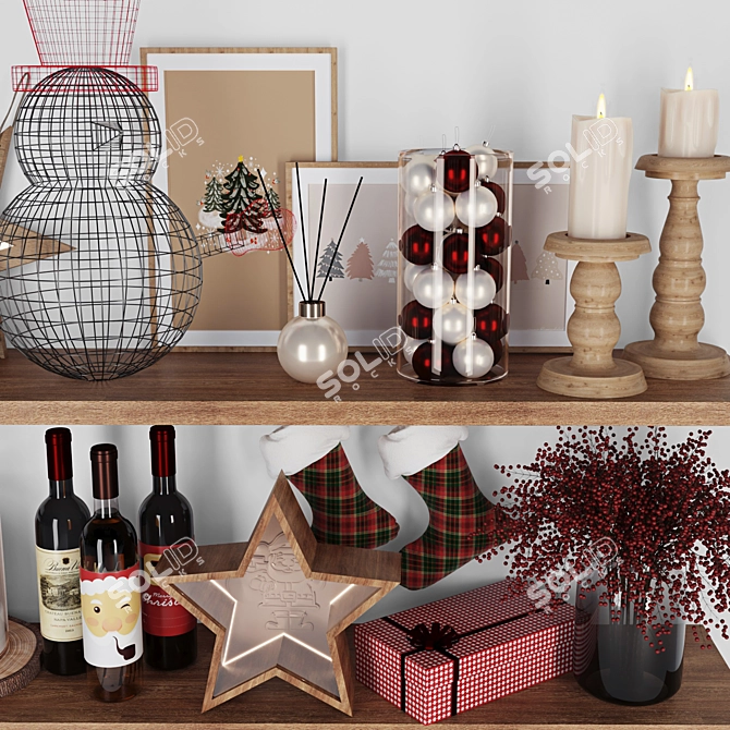 Festive Christmas Decor Set 3D model image 2