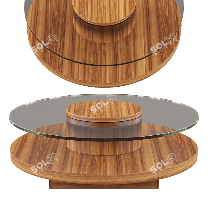 Elegant Nut Coffee Table 3D model image 1