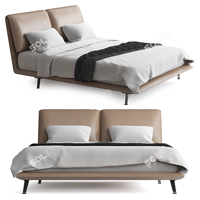 Poltrona Frau John-John Bed: Sleek Design for Blissful Sleep 3D model image 1