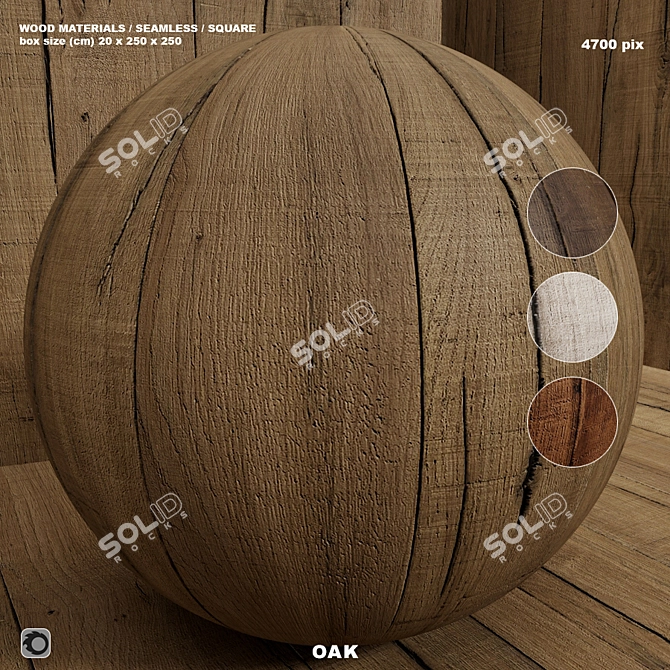 Seamless Oak Wood Set 123 3D model image 1