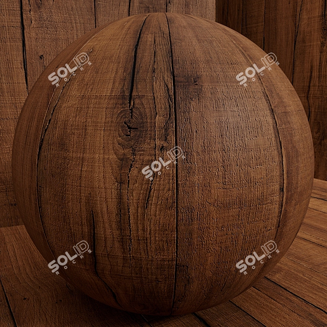 Seamless Oak Wood Set 123 3D model image 3