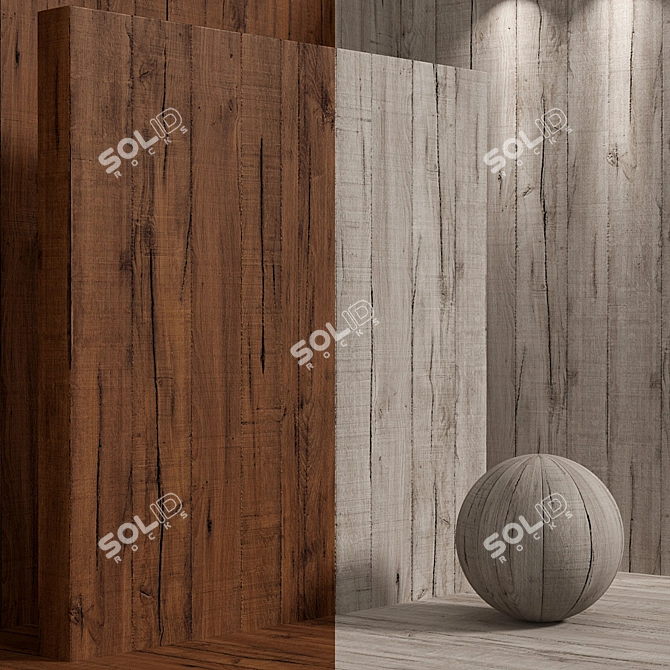 Seamless Oak Wood Set 123 3D model image 7