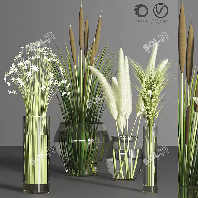 Greenery Delight Bouquet 3D model image 1