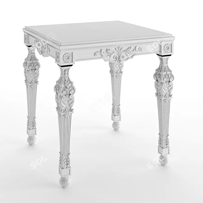 Roberto Giovannini Bedside Table: Ornate Carving & Dual Material Design 3D model image 3