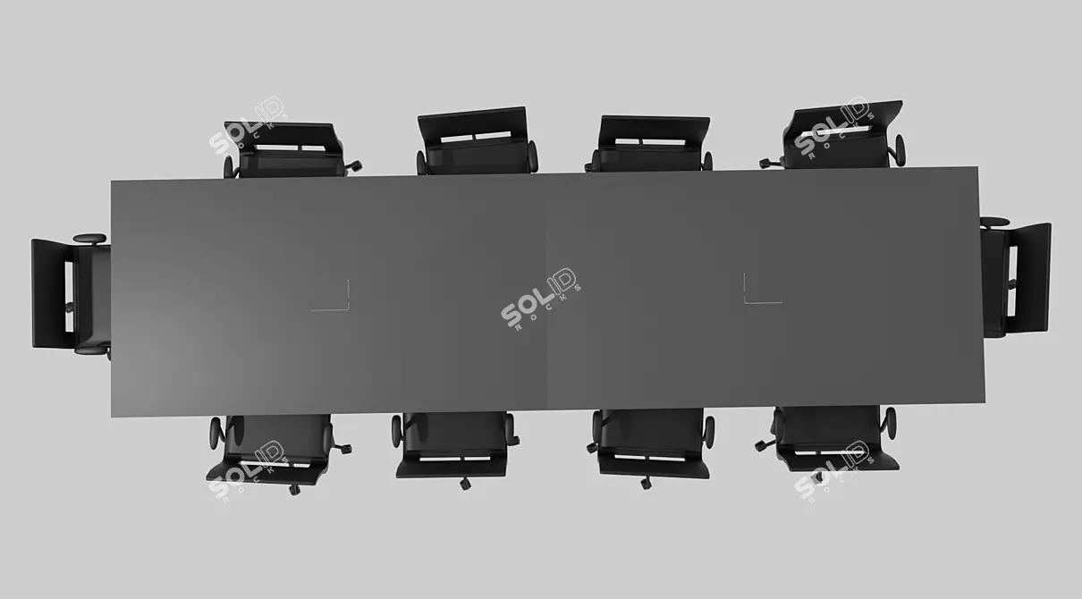 Executive Office Table Set 3D model image 2