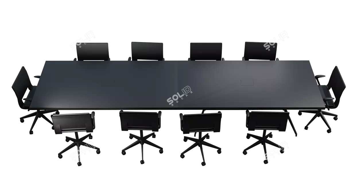 Executive Office Table Set 3D model image 5