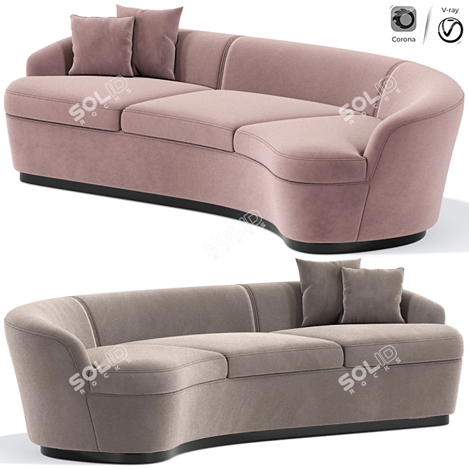 Cappellini Orla Curved Sofa: Sleek and Stylish Seating 3D model image 1