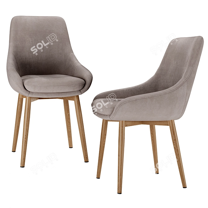 Modern Pepper Chair and Norfolk Table 3D model image 2