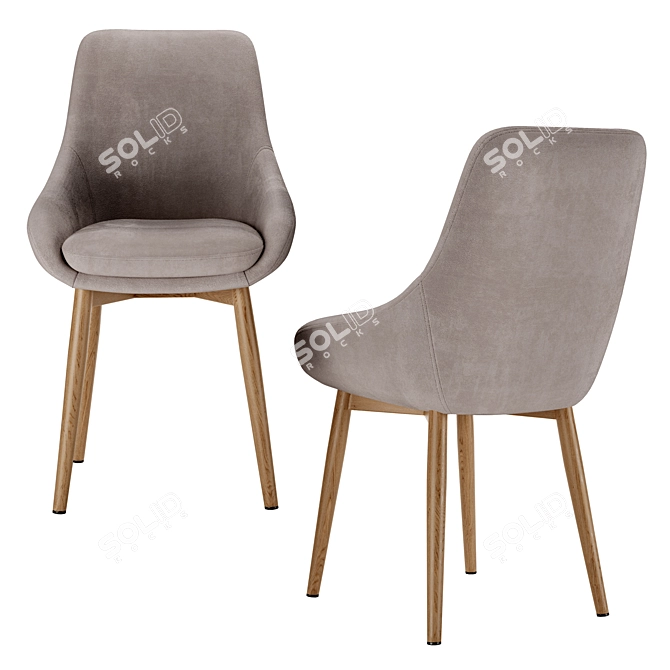 Modern Pepper Chair and Norfolk Table 3D model image 3