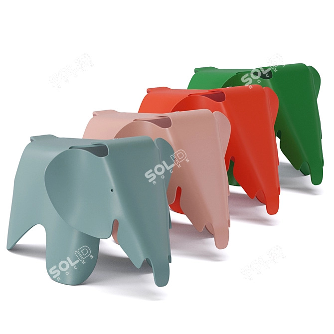 Vitra Eames Elephant Chair: Iconic Design for Kids 3D model image 3