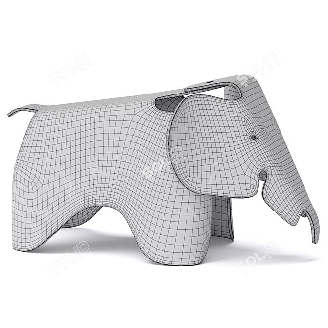 Vitra Eames Elephant Chair: Iconic Design for Kids 3D model image 4