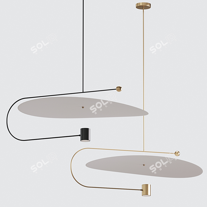 Affordable Hanging Lamp | 90cm Diameter 3D model image 2