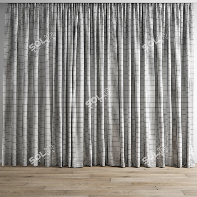 Premium Polygonal Curtain Model 3D model image 3