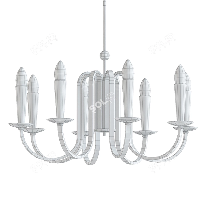 1950s Italian Sputnik Brass Chandelier 3D model image 2