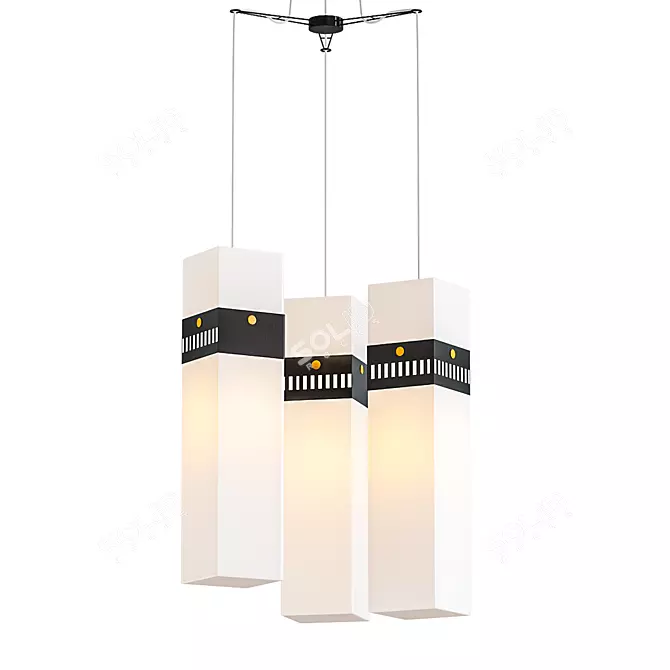 Elegant Italian Suspension Chandelier 3D model image 1