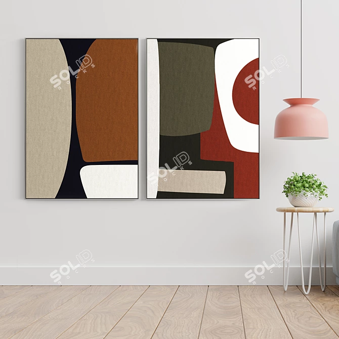 Modern Art Frames Combo - E-357 3D model image 3