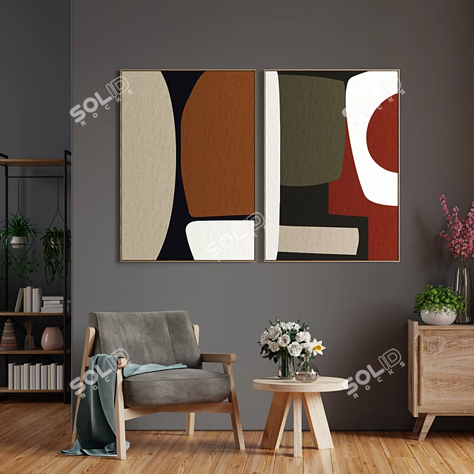 Modern Art Frames Combo - E-357 3D model image 4