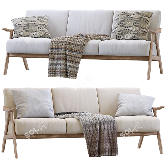 Hofstetter Sofa: Modern Comfort with Sleek Design 3D model image 1