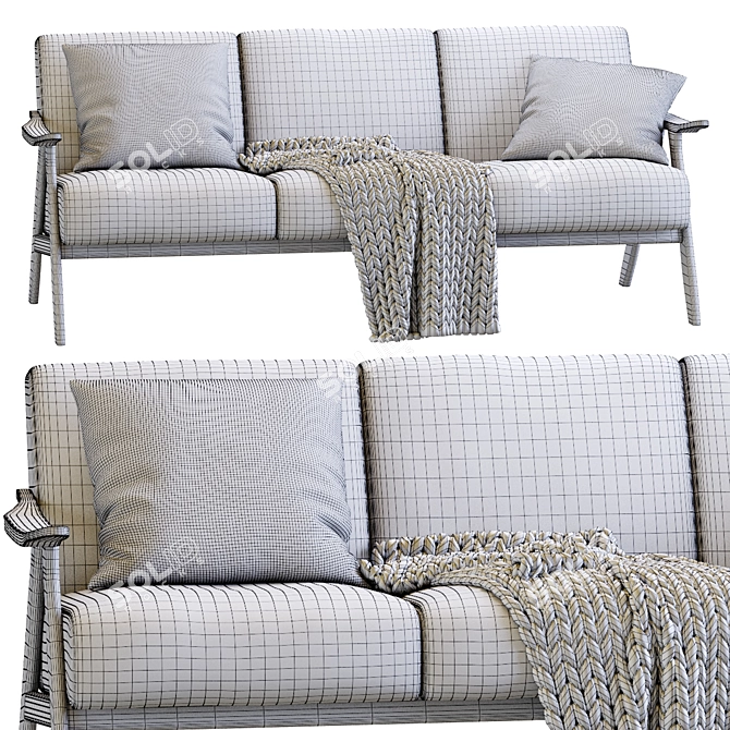 Hofstetter Sofa: Modern Comfort with Sleek Design 3D model image 6