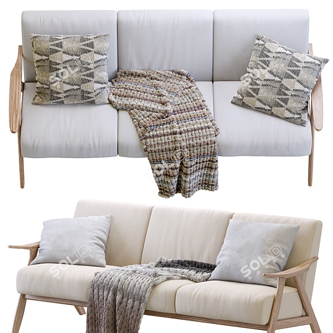 Hofstetter Sofa: Modern Comfort with Sleek Design 3D model image 7
