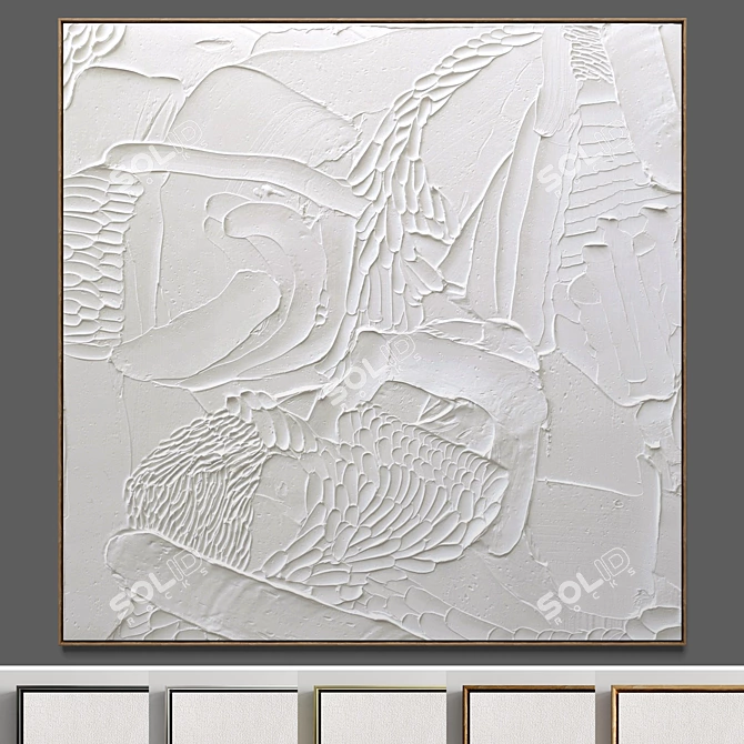 Abstract Plaster Square Frames - Set of 2 3D model image 1