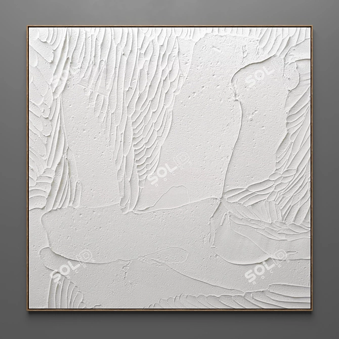 Abstract Plaster Square Frames - Set of 2 3D model image 2