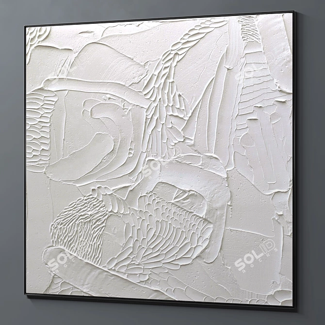 Abstract Plaster Square Frames - Set of 2 3D model image 5