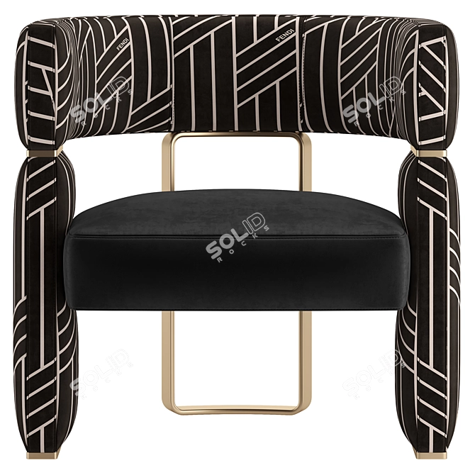 Fendi Casa Margaret: Elegant Armchair for Luxurious Comfort 3D model image 3